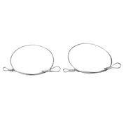 Two circular steel cables with pre-looped ends, intended for use in lift arms.