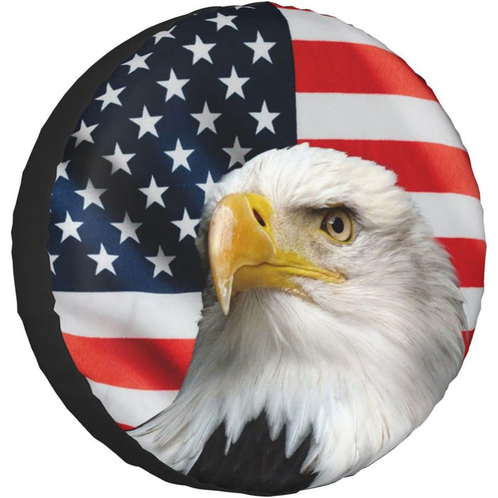 14 Inch Eagle and Flag Spare Tire Cover