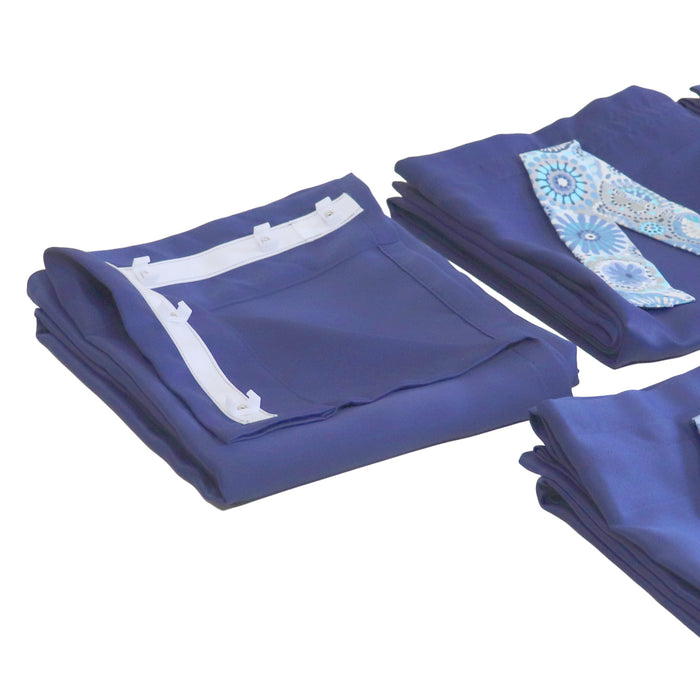 Curtain Set Multi Models 8 / 12 Foot Box Navy Blue