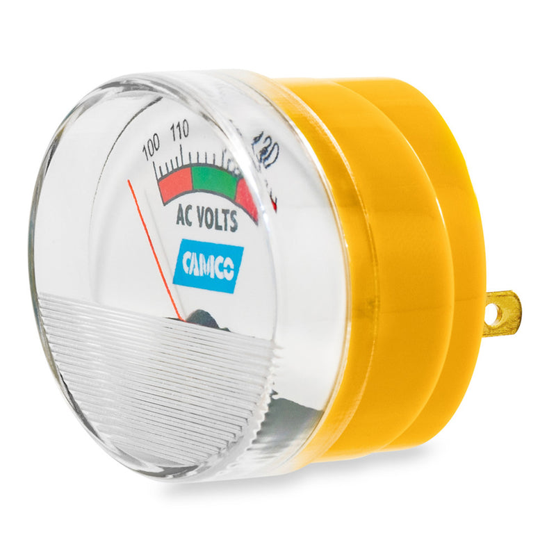 angled view of the voltage meter