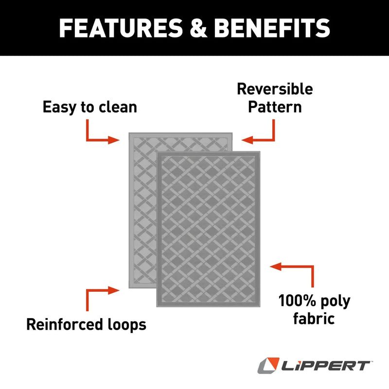 Grey 6X9 All Weather Patio Mat
