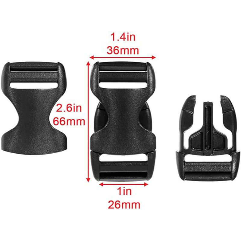 buckles showing the dimensions of the product