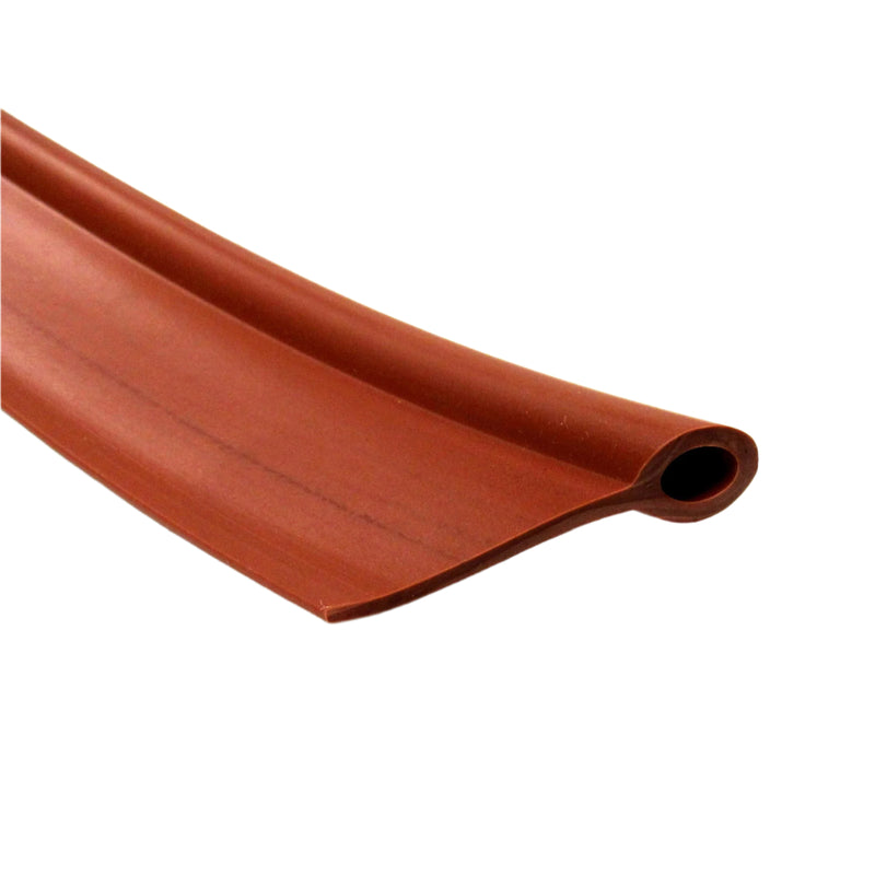 A brown, solid-colored weather seal with a rolled edge.