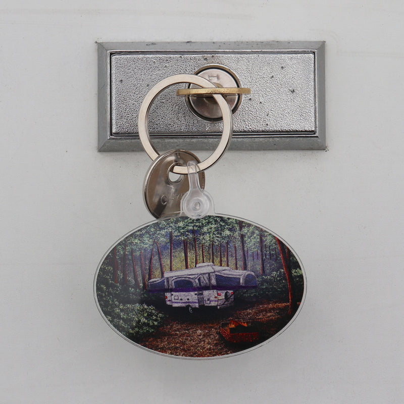 keychain displayed with a lock