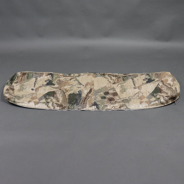 pop up camper cushion cover with a forest pattern on a gray background.