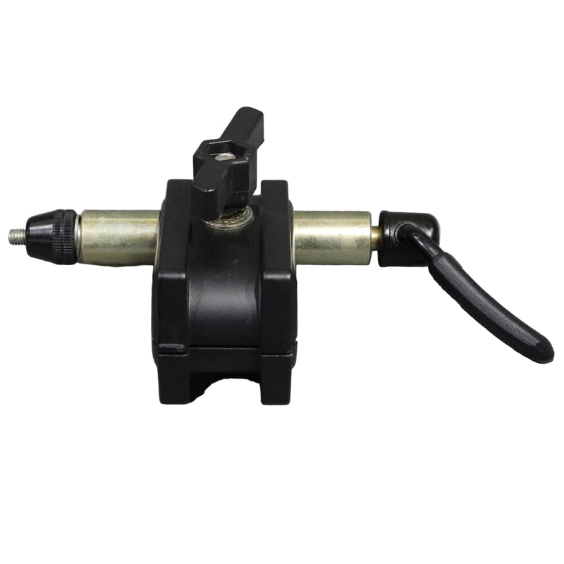 top view of A black Yakima crossbar attachment 