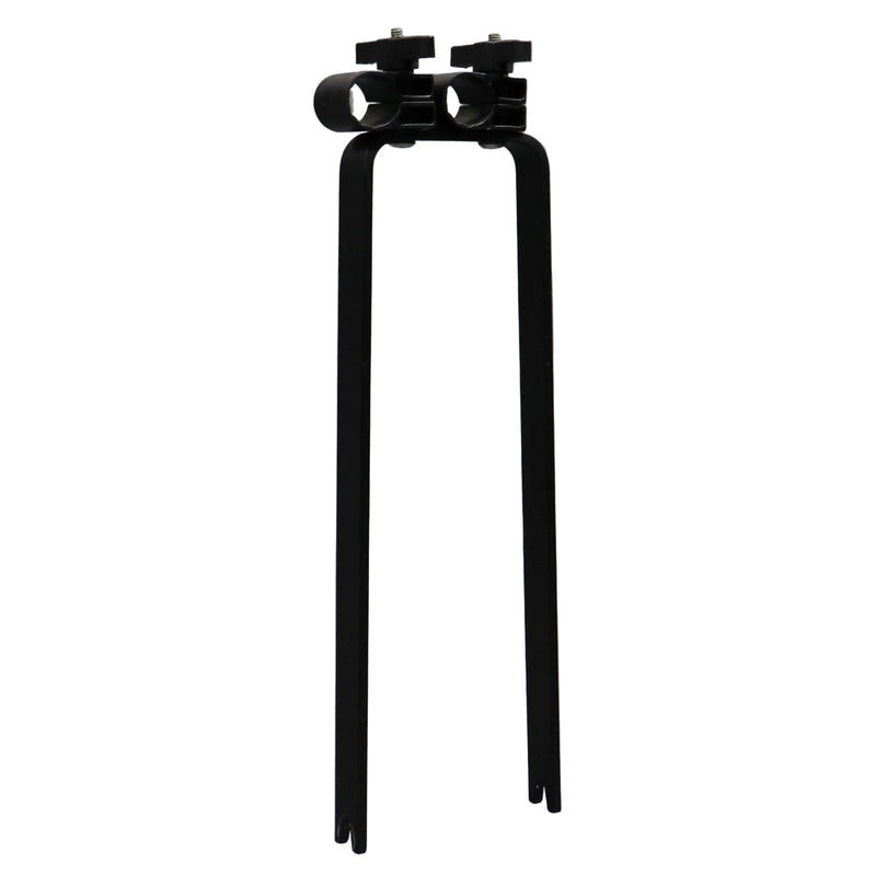 bike rack for crossbar systems shown from the side