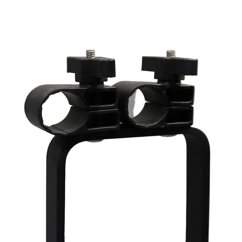 top view of the rack showing the locking clamps