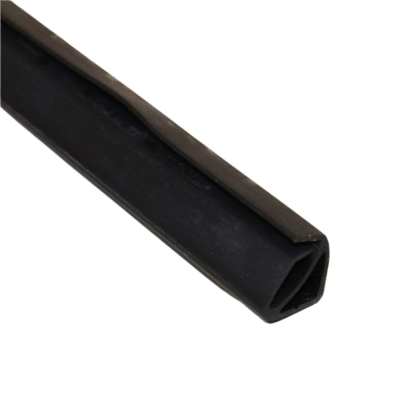 A black door seal designed to install to the left and right of a stepper door, measuring 37 inches in length.