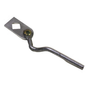 viewed from an angle showing the latch arm