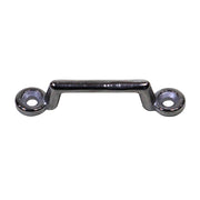 A metal duck bill bracket with two holes for attachment.