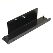 A black metal bracket designed for screen door storage.