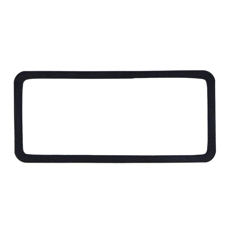 A black rectangular gasket for a glide out latch mounting.