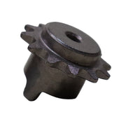 A black metal sprocket for a lift gear, typically used in a galley sink lift system.