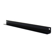 A black metal angle bracket designed for joining seat frame sections.