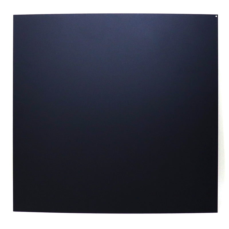 A black metal door skin panel for swing style doors.