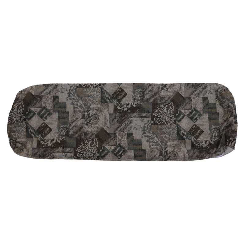 A cushion cover with a Jeter Citrus and Pebble Beige color scheme.