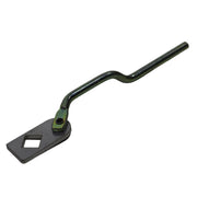 opposite view of the latch lever arm showing the angle of the lock rod