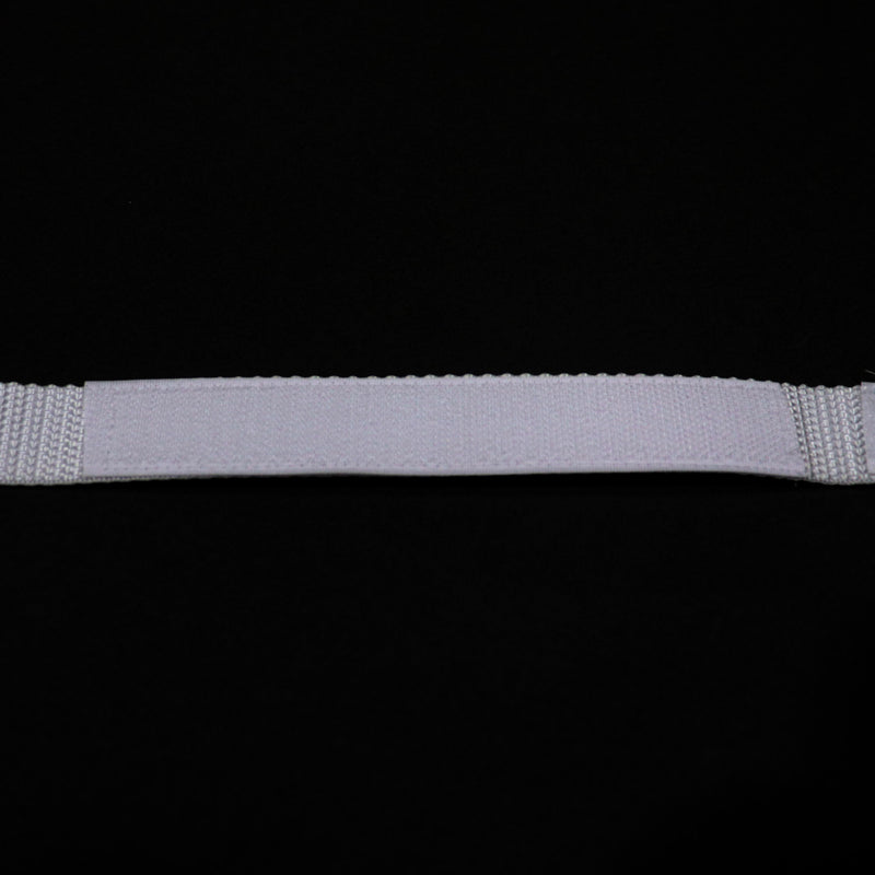 shower strap showing the hook end of the velcro