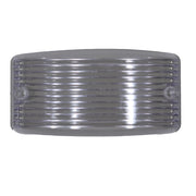 Replacement lens for a fan light combo, showing a clear lens with reflective stripes designed to mount with two screws.