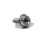 A single silver-colored metal stud with screw portion, isolated on a white background.