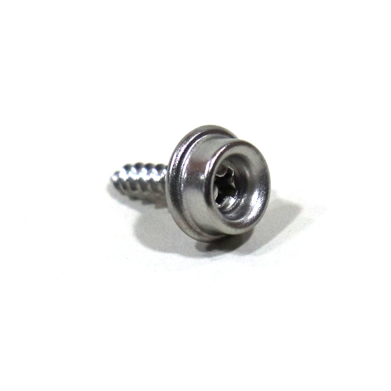 A single silver-colored metal stud with screw portion, isolated on a white background.
