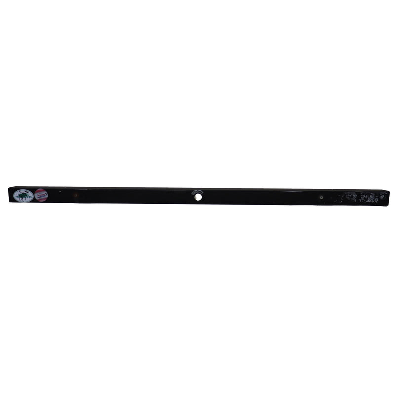 Black metal bumper with a center mounted crank hole, appears to be used.