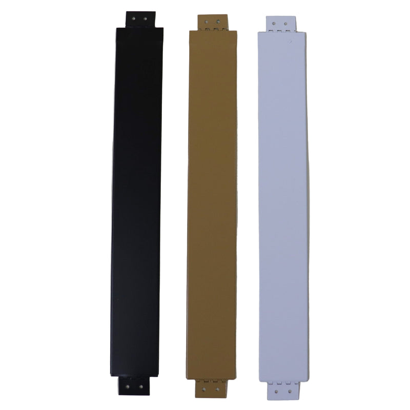 Three galley fillers placed side by side in black, beige, and white colors, with a 2.75 inch width.