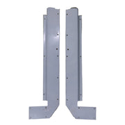 Two metal door bulkheads on a white background