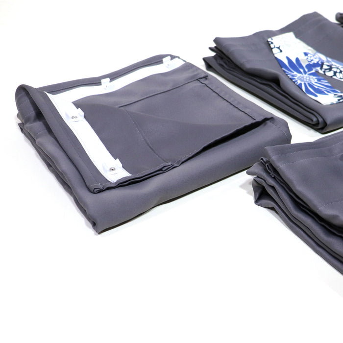 Curtain Set Multi Models 8 / 12 Foot Box Warm Grey