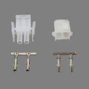 Set of 12 volt harness plug adapters  on a gray background