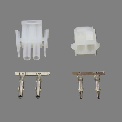 Set of 12 volt harness plug adapters  on a gray background