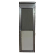 Screen door with two panels on a white background