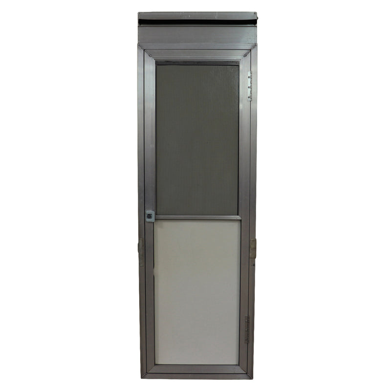 Screen door with two panels on a white background