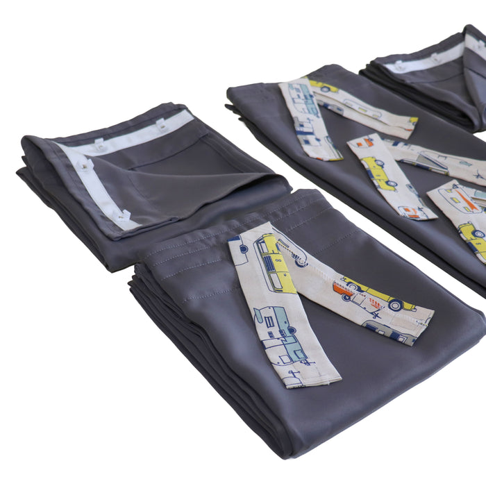 Curtain Set Multi Models 8 / 12 Foot Box Grey