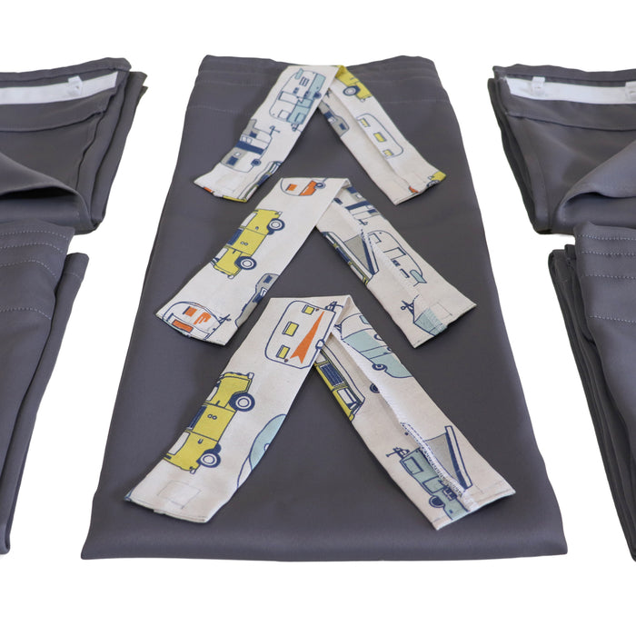 Curtain Set Multi Models 8 / 12 Foot Box Grey