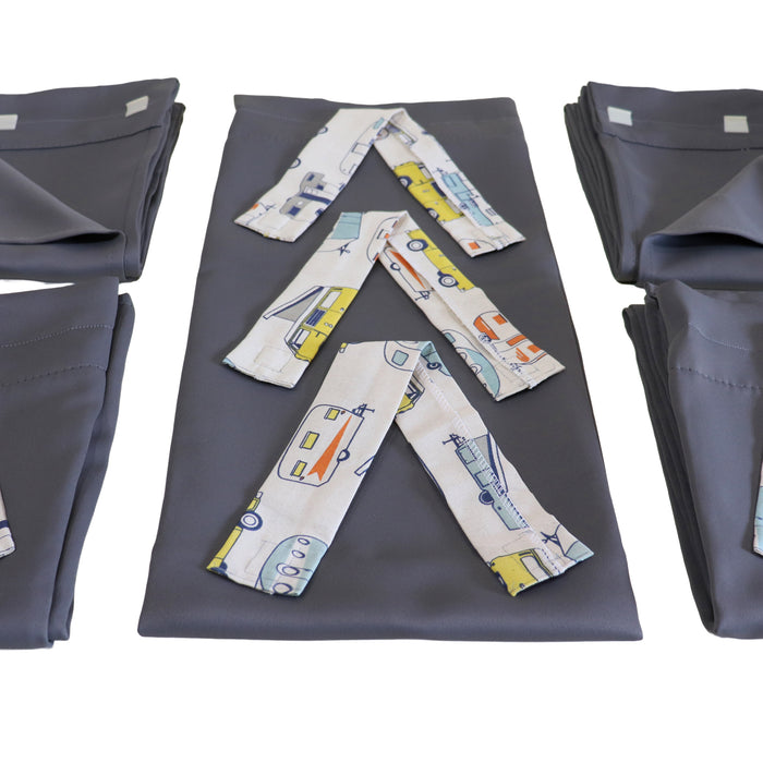 Curtain Set Multi Models 8 / 12 Foot Box Grey