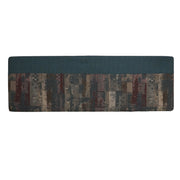 Rectangular sofa cushion with a patterned border on a white background
