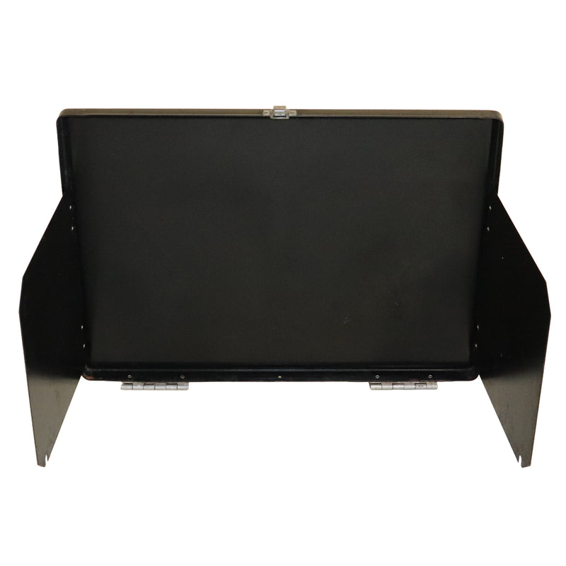Black metal stove cover for two burner cooktops