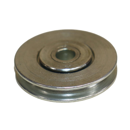 Metal pulley on a white background