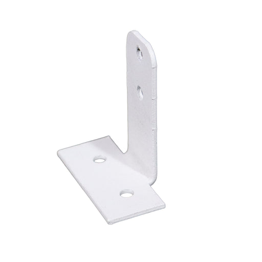 White metal bracket on a white background