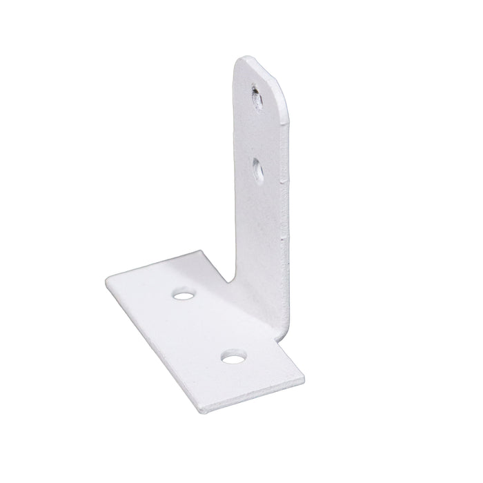 White metal bracket on a white background