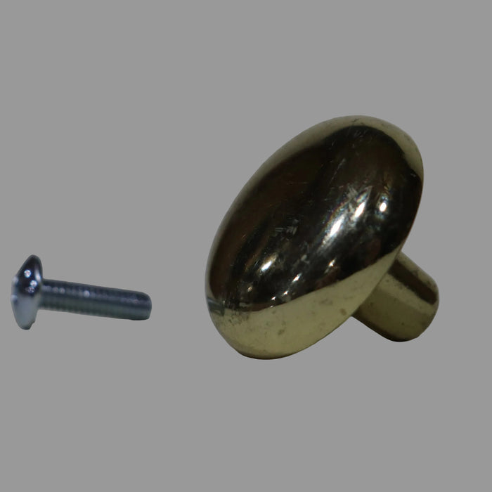 cabinet knob and screw on a plain background