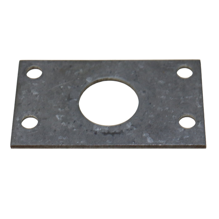 Metal bearing spacer plate for direct drive crank systems on a white background showing the thickness