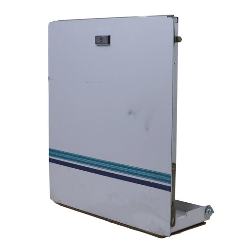 access door for pop up campers shown from an angle