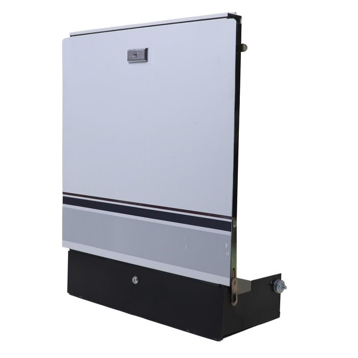 pop up camper access door as shown from an angle