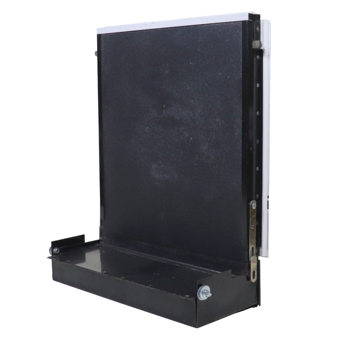 pop up camper access door as shown from an angle