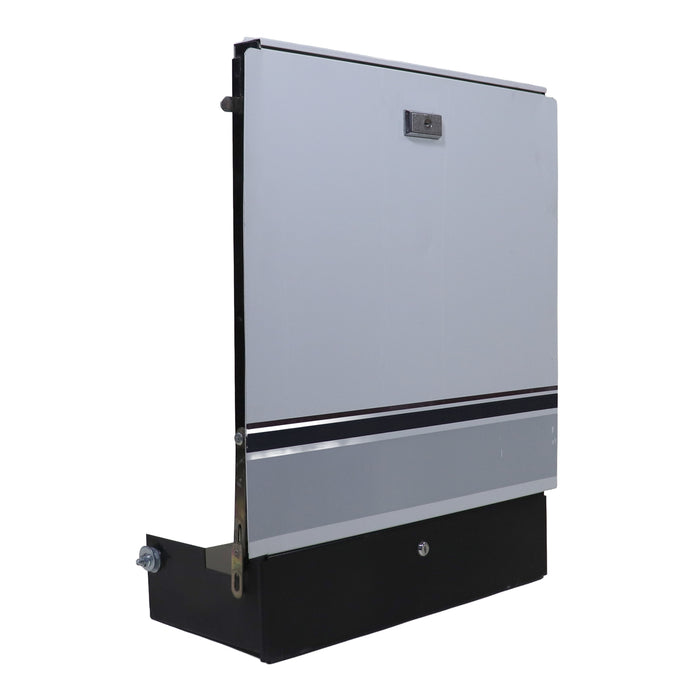 pop up camper access door as shown from an angle