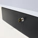 access door storage compartment with lock and key