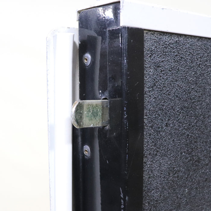 stepper door lock bar shown exiting the door frame